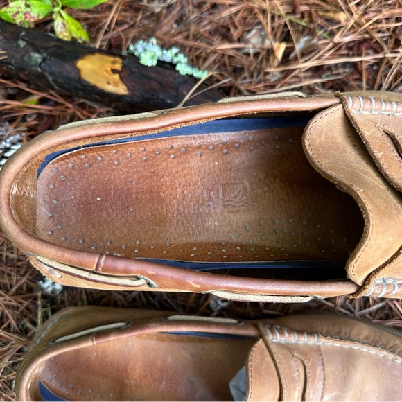 SPERRY Tan Leather Penny Loafers with Moccasin Stitching•Size 13
